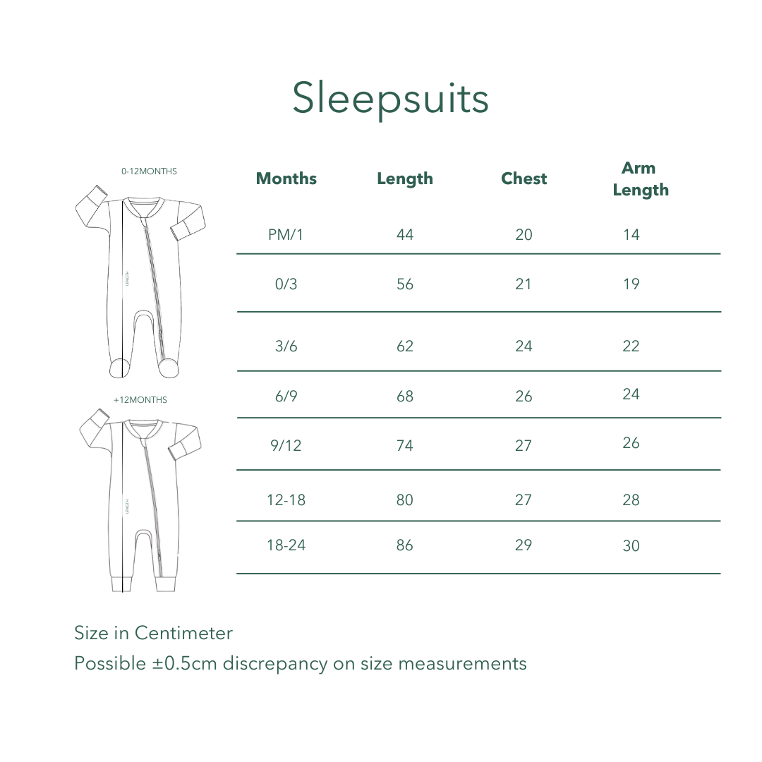2 Way Zipper Sleepsuit - Forest Squirrel