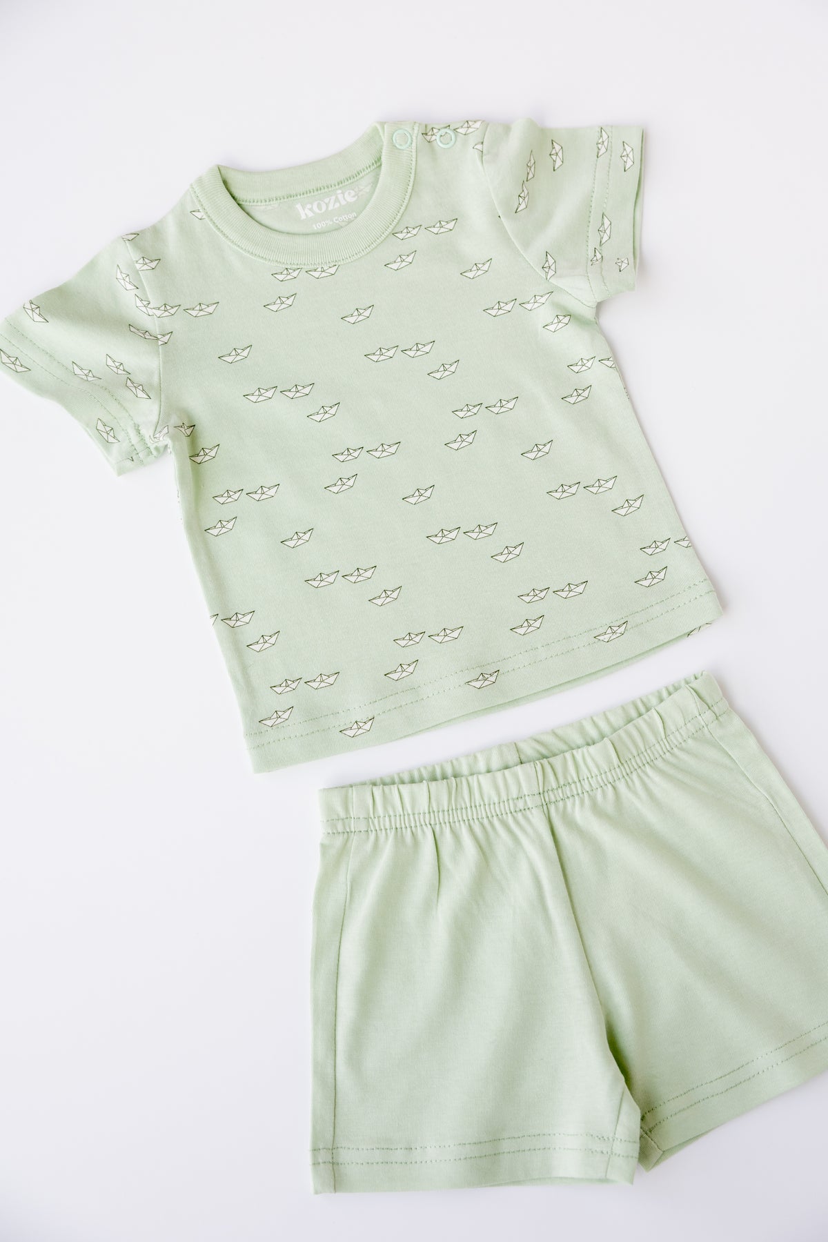 2-Piece Short Sleeve Set (Paper Boats)