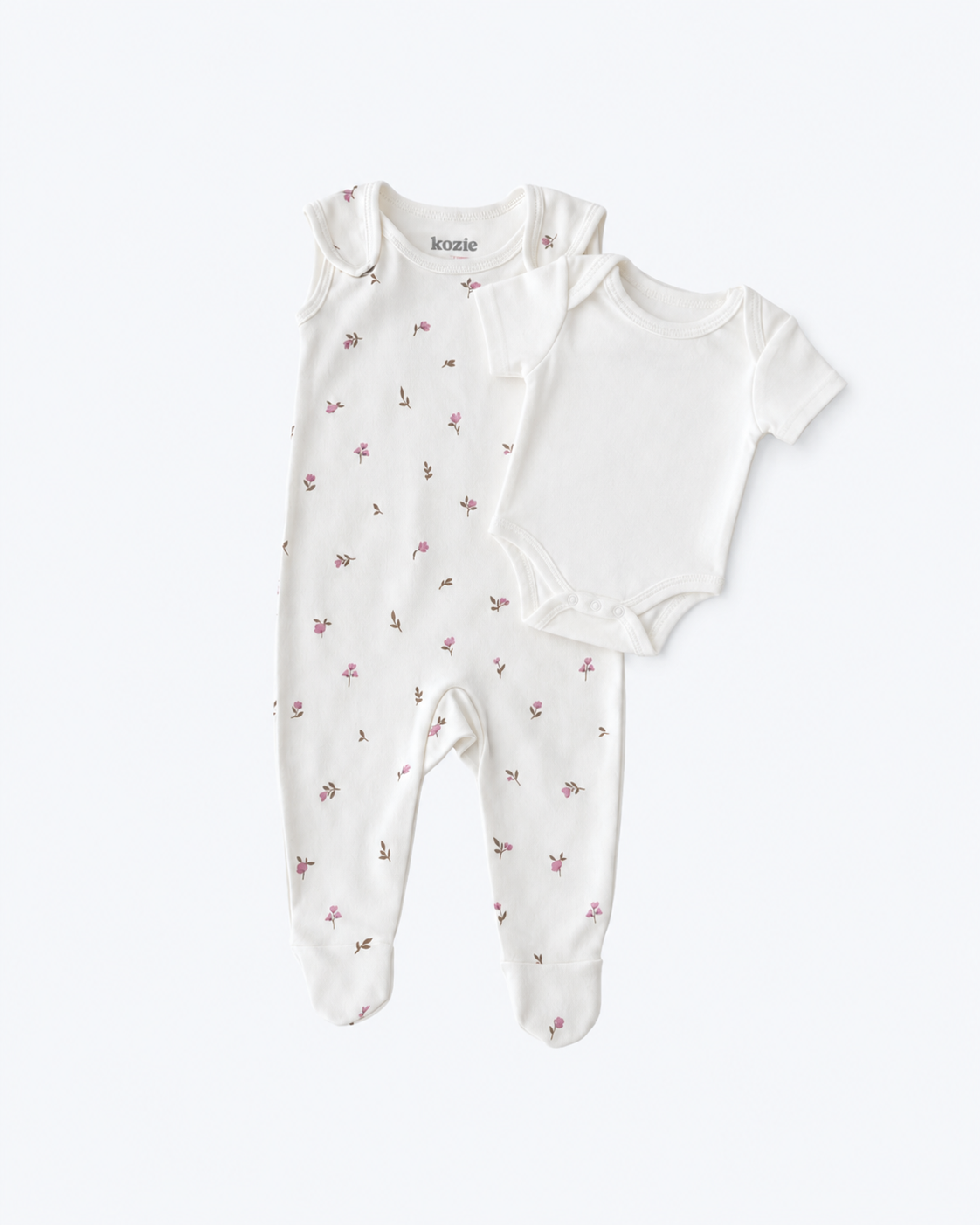 Footed Romper Set "Floral"