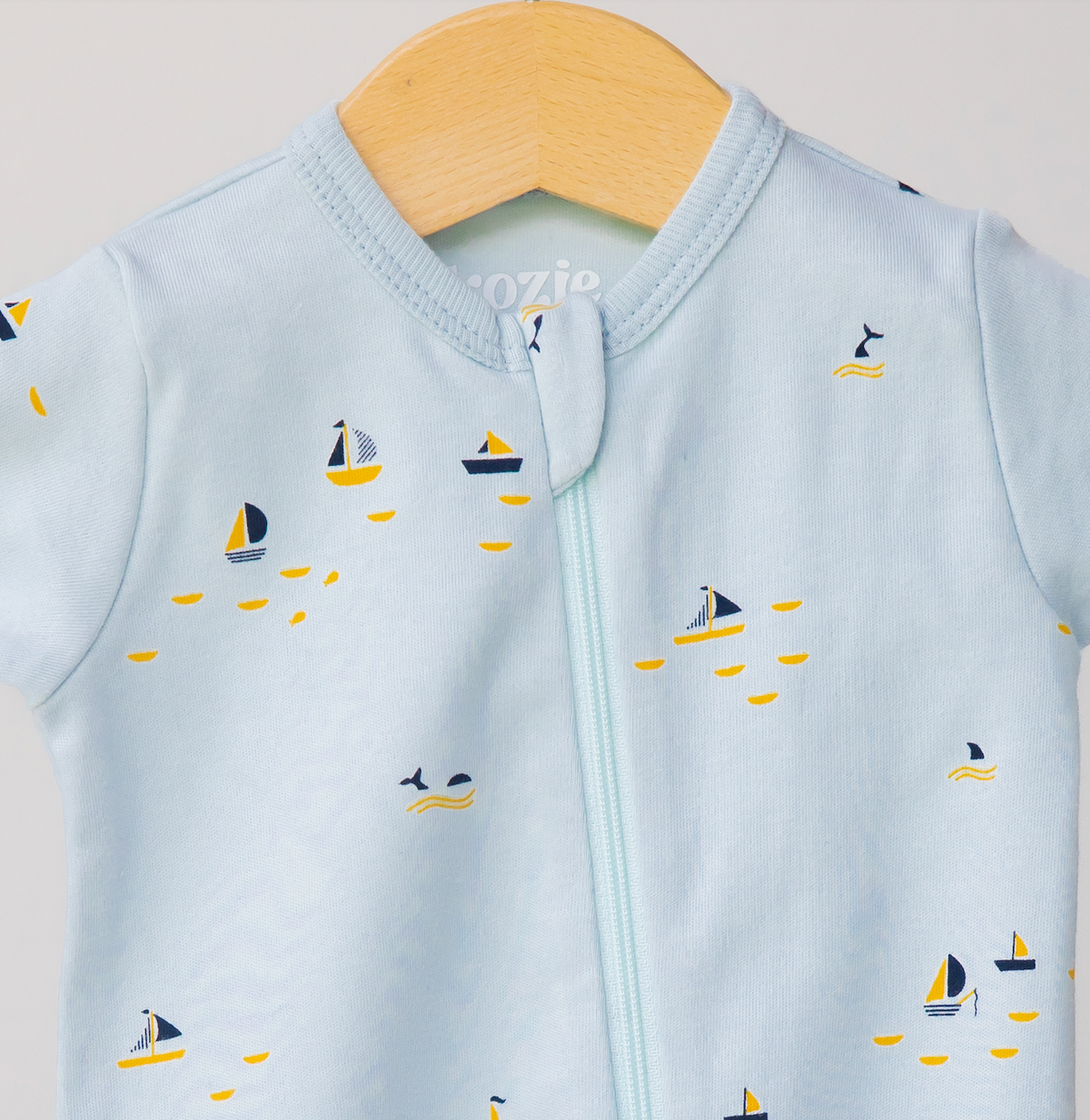 Footed Zipper Sleepsuit (Blue Sails)