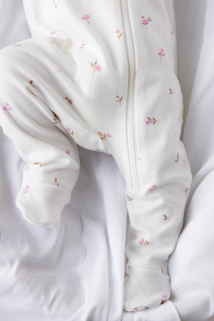 Footed Zipper Sleepsuit - Winter Floral