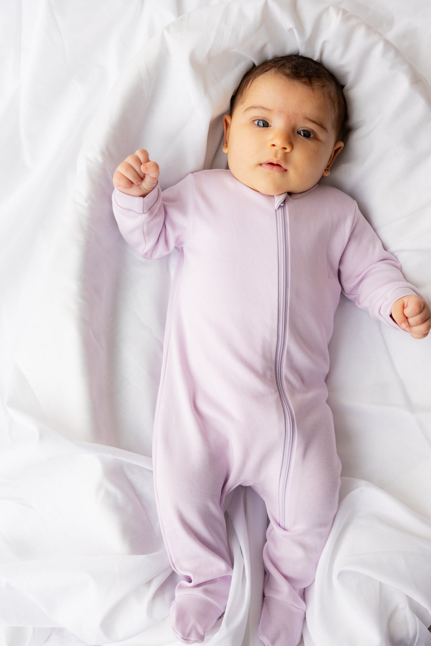 Footed Zipper Sleepsuit - Lavender Mist