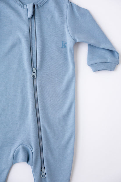 2 Way Zipper Sleepsuit - Dusty Blue