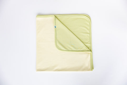 Double-Sided Baby Blanket - Sage + Natural