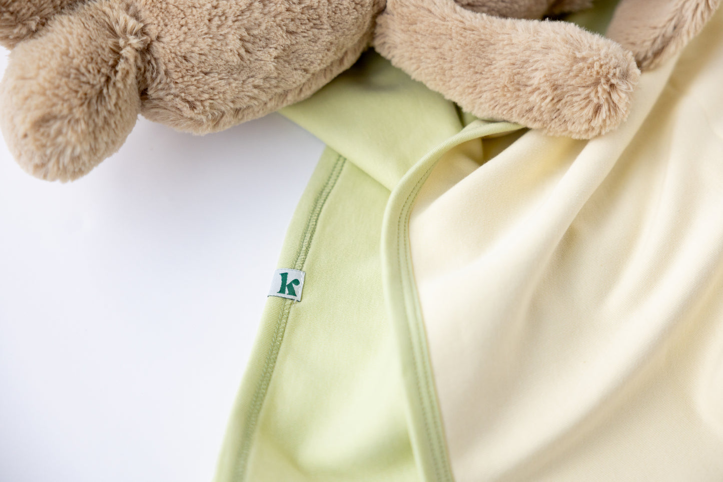 Double-Sided Baby Blanket - Sage + Natural