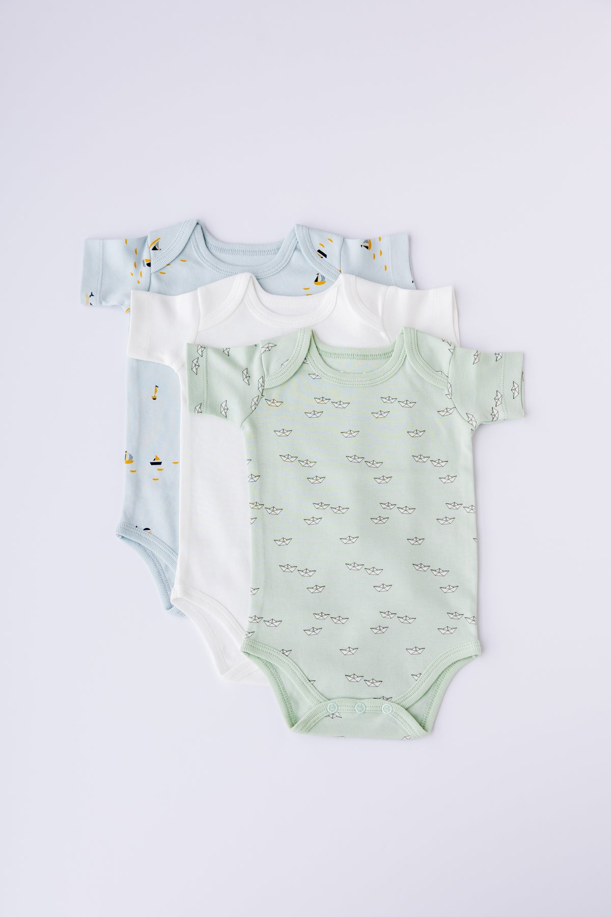 3-Pack Short Sleeve Bodysuit (Boats)