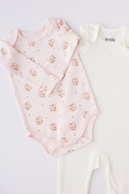 Footed Romper Set (Forest Squirrel)