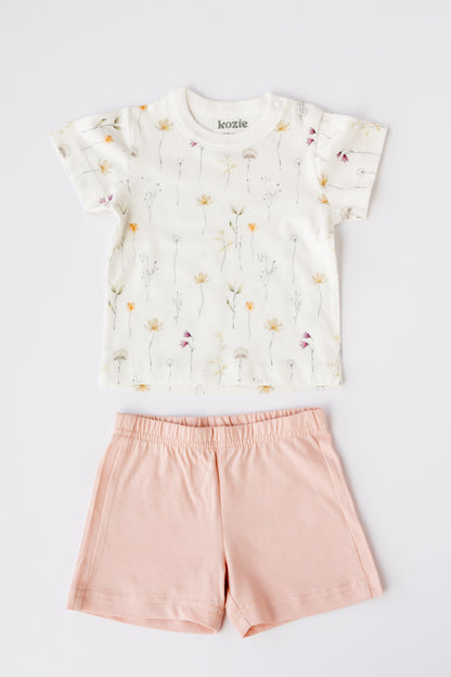 2-Piece Short Sleeve Set (Wild Flowers)