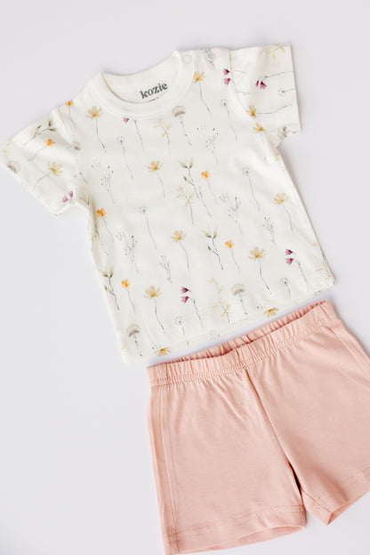 2-Piece Short Sleeve Set (Wild Flowers)