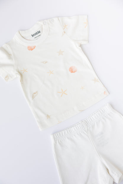 2-Piece Short Sleeve Set (Sea Shells)