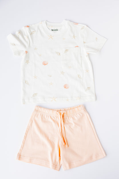 2-Piece Pocket Short Sleeve Set (Sea Shells)