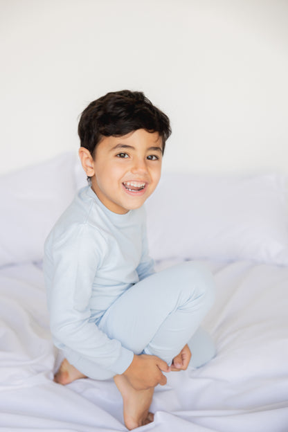 Kids Long Sleeve Pyjama Set  (Sky)