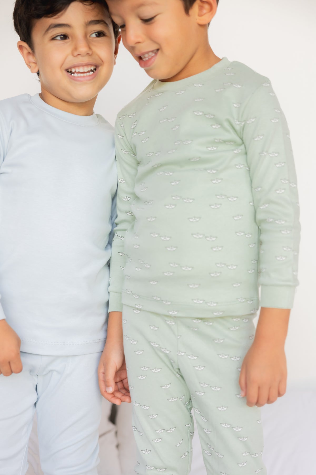Kids Long Sleeve Pyjama Set  (Sky)