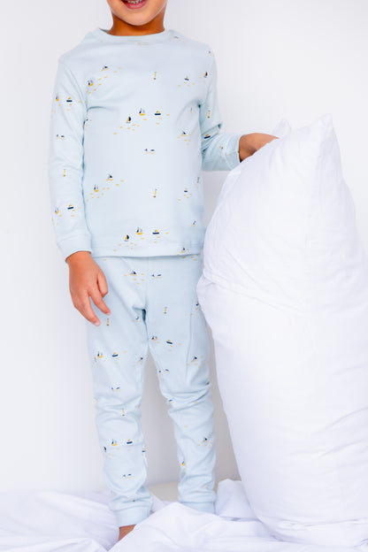 Kids Long Sleeve Pyjama Set (Blue Sails)