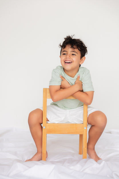 2-Piece Pocket Short Sleeve Set (Paper Boats)