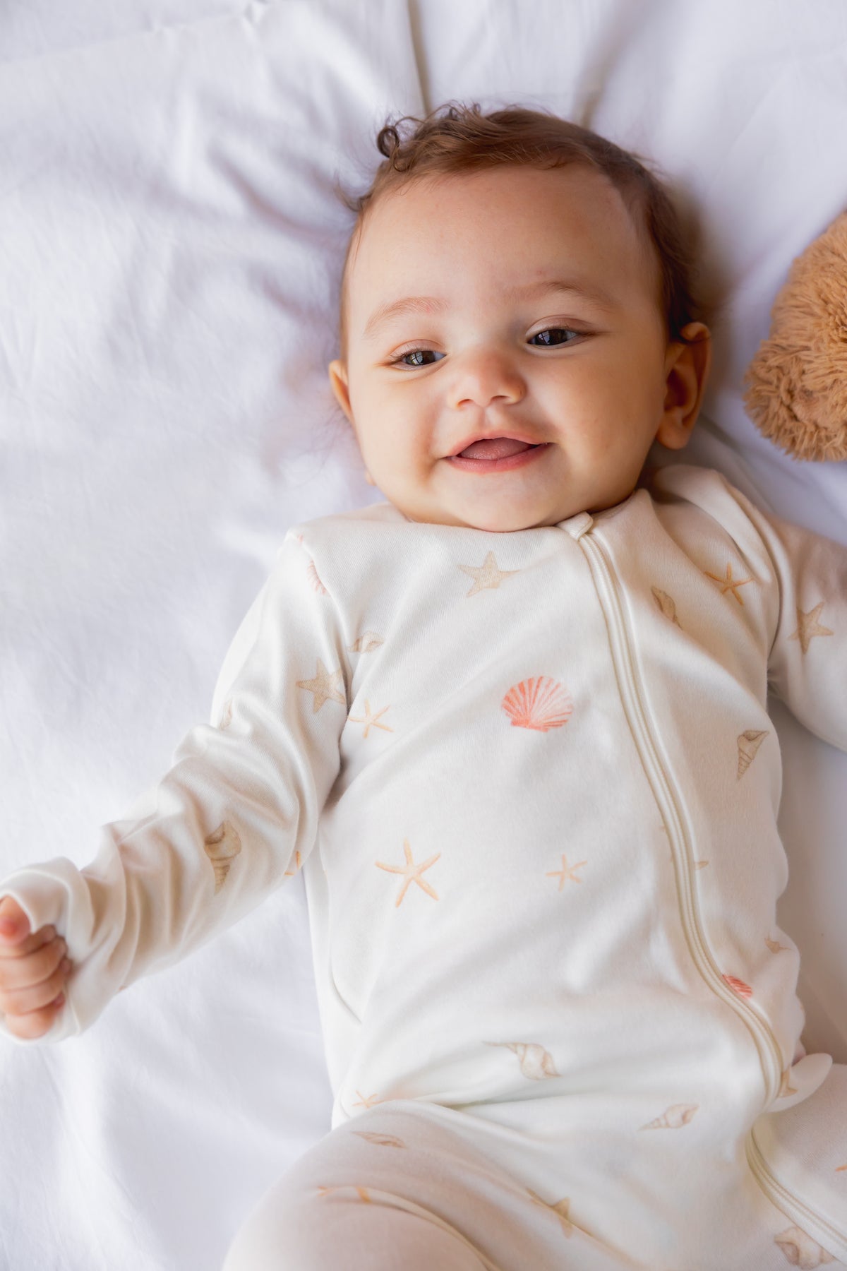 Footed Zipper Sleepsuit (Sea Shells)