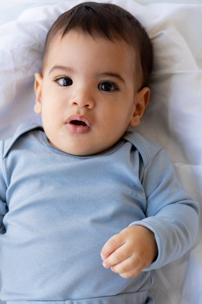3-Pack Dusty Blue Longsleeve Bodysuits