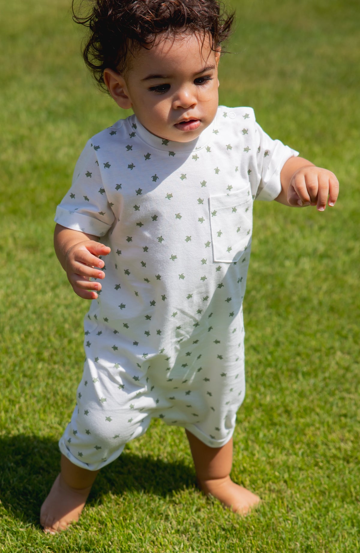 Short Sleeve Romper (Turtle Bay)
