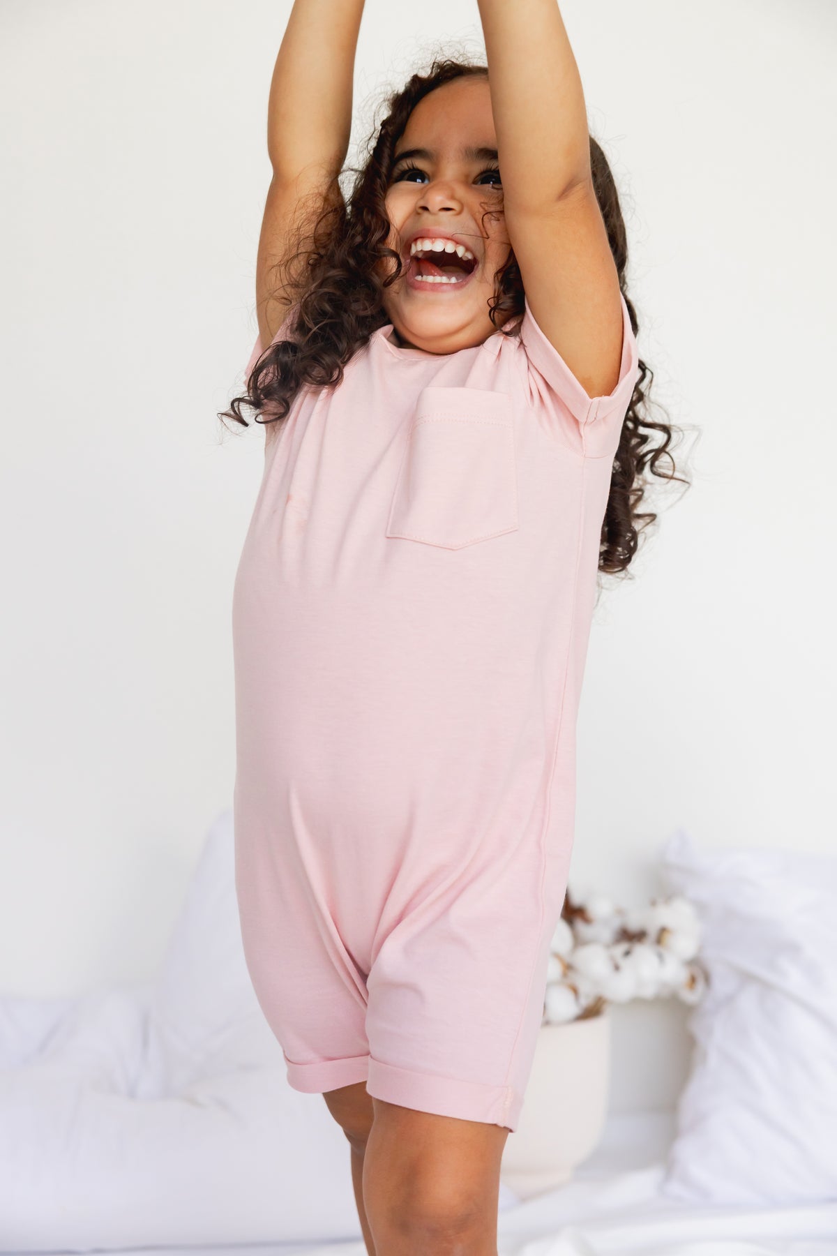 Short Sleeve Romper (Cashmere)