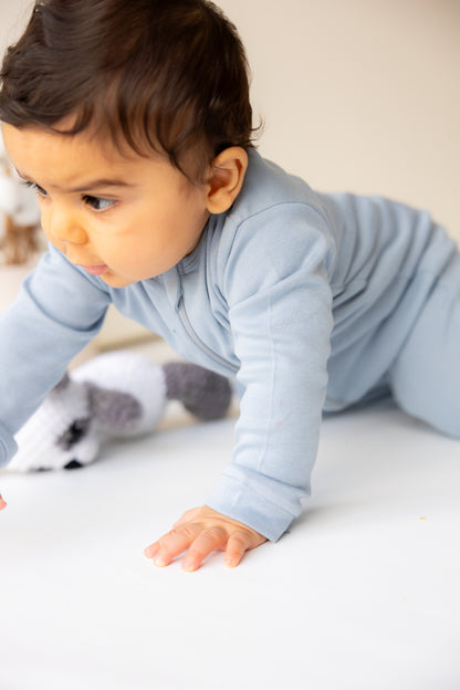 2 Way Zipper Sleepsuit - Dusty Blue