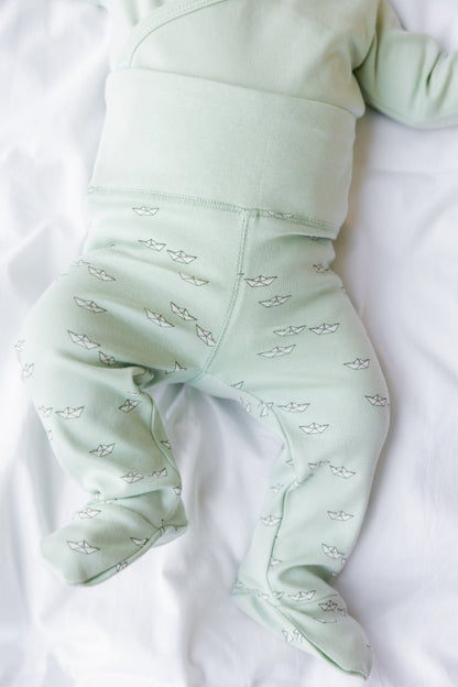 Sage footed leggings from the Paper Boats three-pack