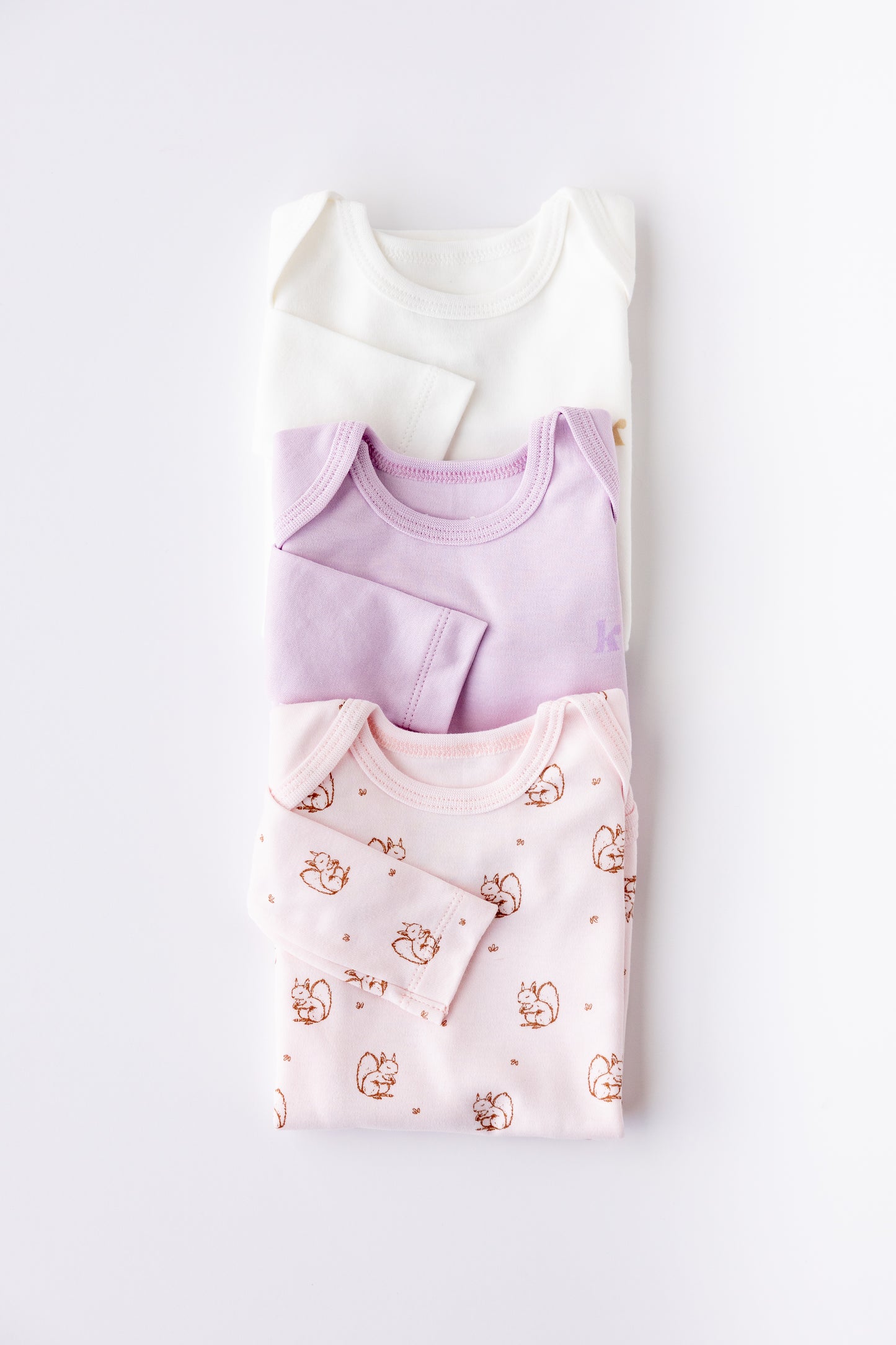 3-Pack Long Sleeve Bodysuits Soft Pastel