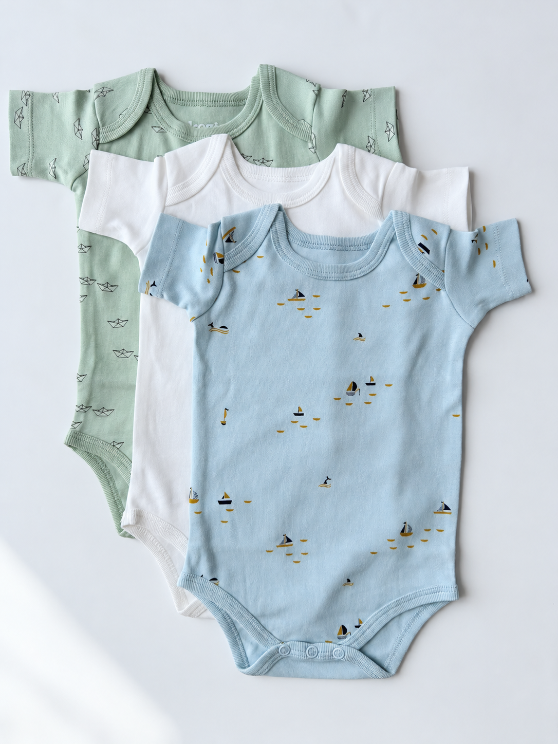 3-Pack Short Sleeve Bodysuit (Boats)