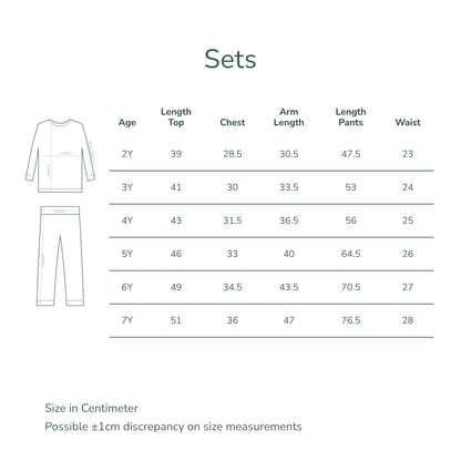 Kids Long Sleeve Pyjama Set (Daisies)