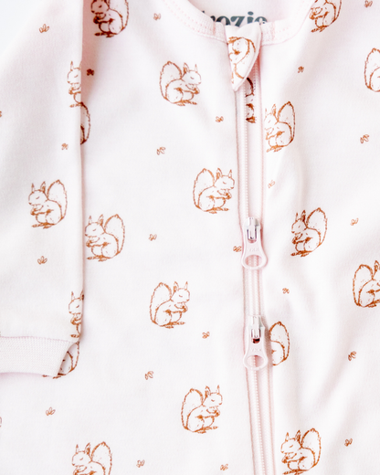 2 Way Zipper Sleepsuit - Forest Squirrel